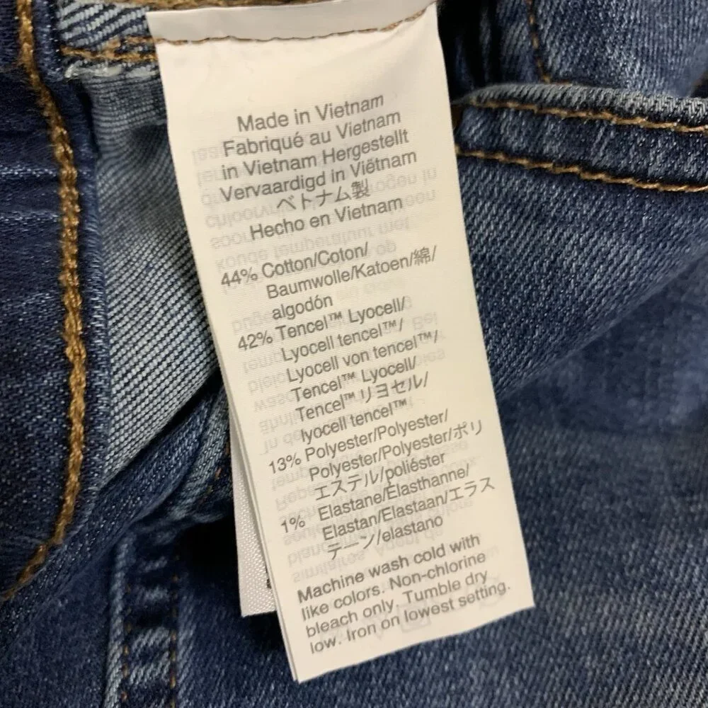 Madewell 10 Inch High Rise Skinny Jeans Button‎ Fly Stretch Denim 25